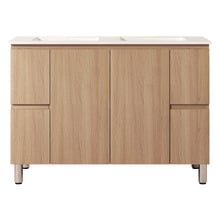 Byron 1200mm Light Oak Freestanding Double Vanity with Removable Kickboard